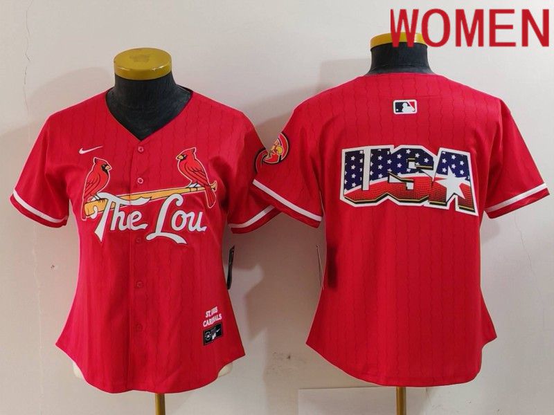 Women St.Louis Cardinals Blank Red City Edition 2024 Nike MLB Jersey style 2->women mlb jersey->Women Jersey
